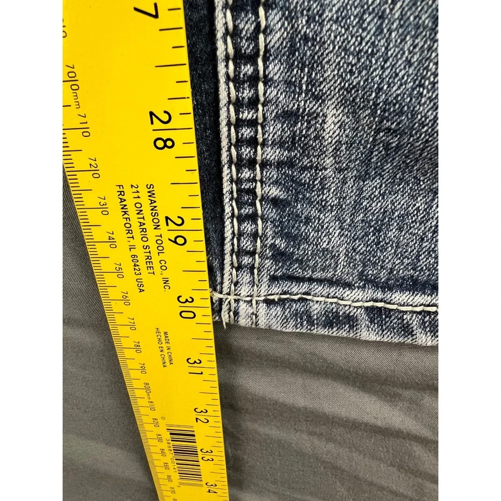 Zanadi Jeans Womens 9 Skinny Blue Embroidered Rhinestone Pockets Low Rise Good